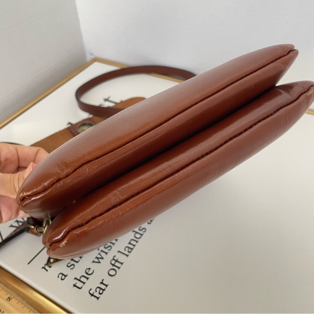 Patricia Nash Tan Flap Leather Crossbody Bag - Picture 11 of 14